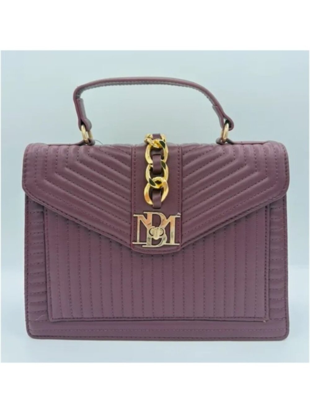 Badgley Mischka Plum Quilted Top Handle Crossbody Bag BM-4180